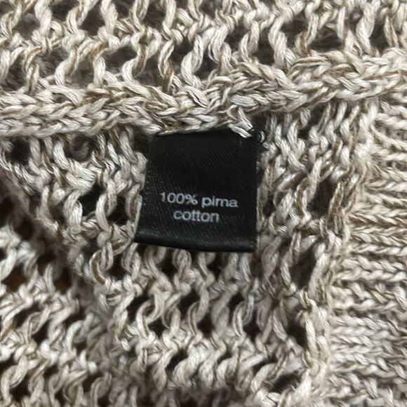 Peruvian Connection Pima Cotton Open Front Long Sleeve Knit Duster Cardigan - L - Picture 6 of 8